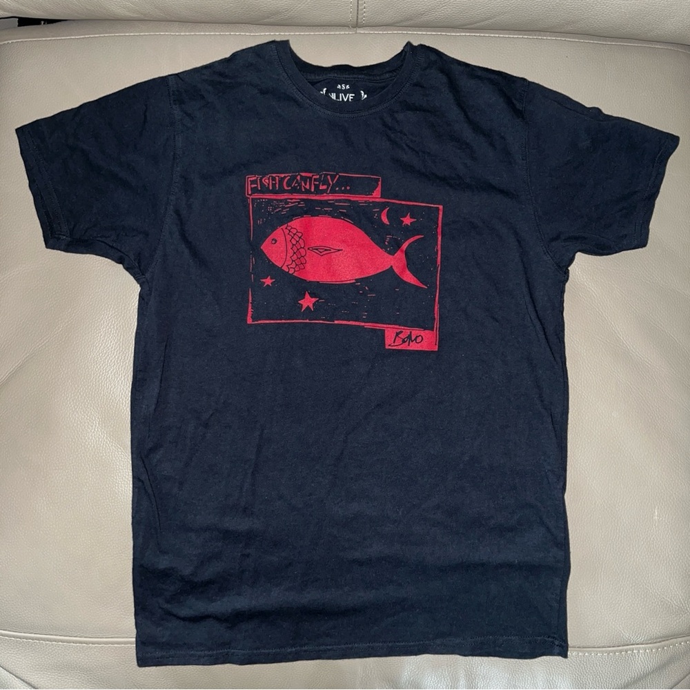 BONO U2 FISH CAN FLY HARD ROCK CAFE NY TSHIRT sz Small black cotton short sleeve